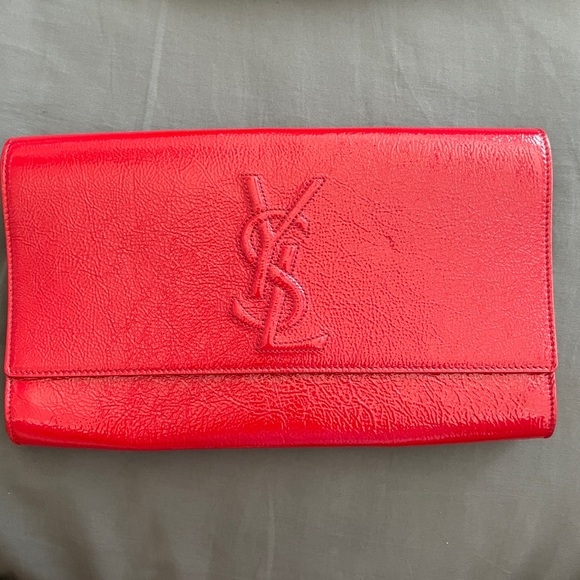 SAINT LAURENT Belle De Jour Clutch Red - Picture 8 of 11
